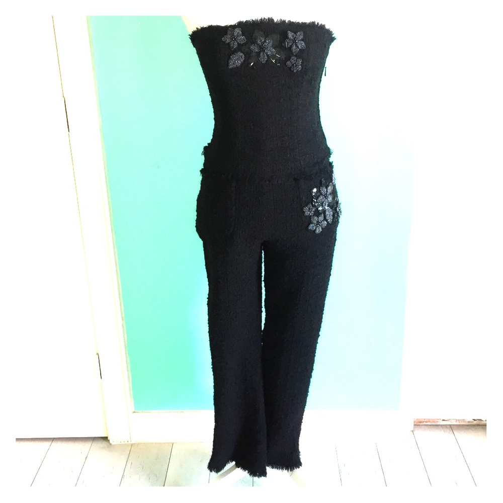 Moschino Tweed with Beaded Appliqué Cocktail Set